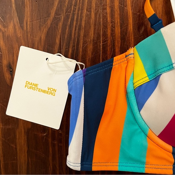 DIANE VON FURSTENBERG Constructed Bandeau Bikini Top Harper Stripe Mulitcolor - Picture 4 of 6